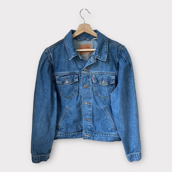 Levi's Jackets & Blazers - Levis Puff Sleeve Trucker Denim Jean Jacket, XL